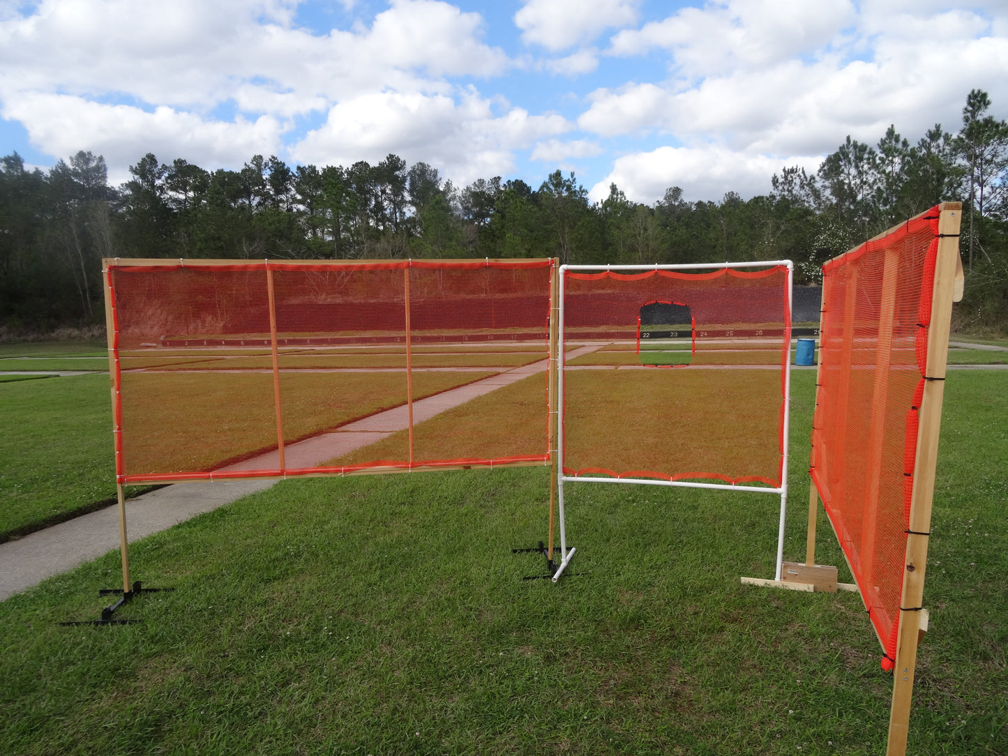 Dead Space Barrier netting used for outdoor USPSA stage setup